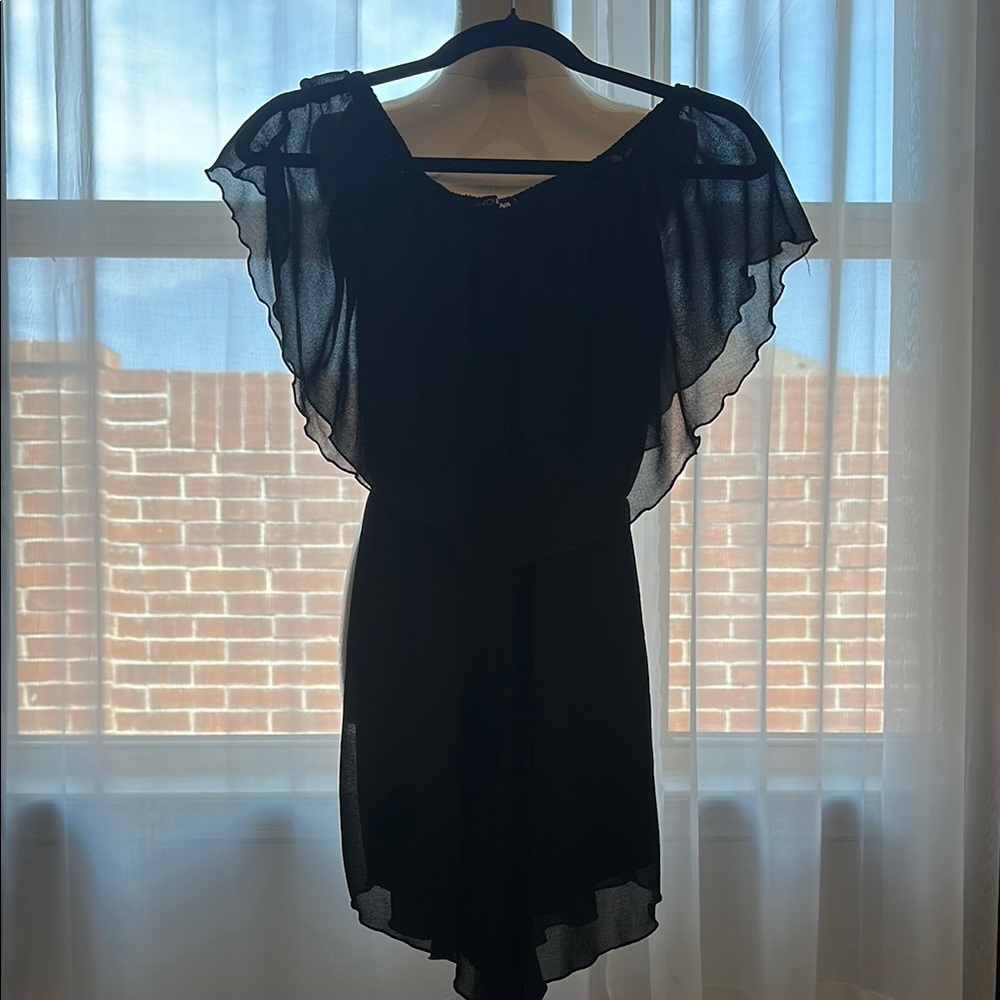 Elegant Black Chiffon Dress